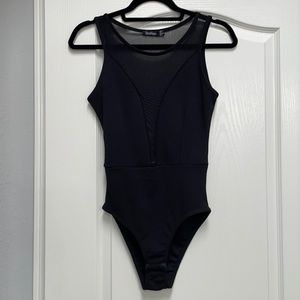 Deep Plunge Mesh Bodysuit Sz 4